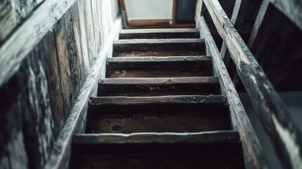 Sticker - Wooden Stairs Leading Up to Window