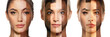 © master1305 - Collage featuring three faces made with portraits of various people of different ethnic backgrounds. Concept of social equality, human rights, freedom, diversity, acceptance. Banner