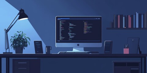 A simple, flat banner design highlighting coding, programming, and app development.
