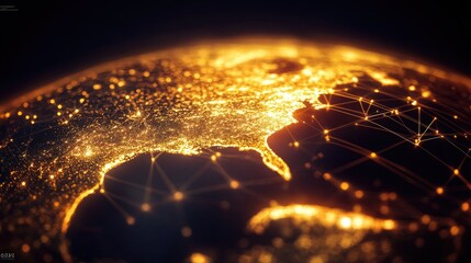 Wall Mural - Earth at Night Close Up