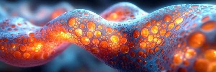 Fototapete - Vibrant Molecular Abstract Microscopic Sci-Tech Structures Representing Biological,Digital,and Futuristic Scientific Concepts