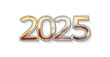 © wetzkaz - golden metallic new year number 2025, bold letters as font-weight: bold, isolated, gold glossy shiny color, new year sylvester icon symbol background centered