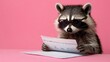 © AiAbstract - Raccoon Focused on Spreadsheet with Glasses