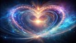 © Kingphet - Ethereal heart swirl of light and stardust in cosmic harmony