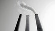 © pkproject - Towering Industrial Chimneys Spewing Thick Smoke into the Gloomy Skyline