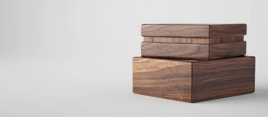 Wall Mural - Gift boxes made of wood for wine presented on a plain white background copy space image available