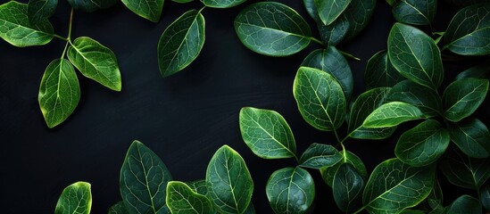 Wall Mural - utilize euonymus fortunei leaves for a nature themed backdrop with copy space image for gardening co