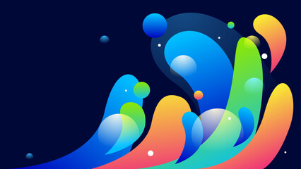 Wall Mural - colorful gradient fluid abstract background bubble