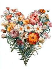 Canvas Print - Heart-shaped flower arrangement