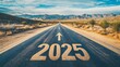 © Bold24 - The number '2025' is written on the asphalt road
