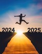 © Marko - man jump between 2024 and 2025