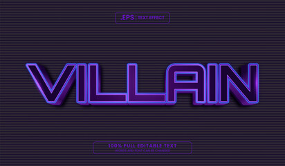 Wall Mural - villain text effect on dark striped background. editable 3d text effect vector illustration