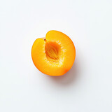 apricot slice on white background