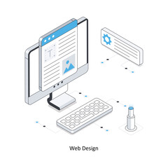 Web Design Isometric stock illustration. EPS File stock illustration