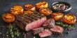© Tevarplus - a steak with a side of roasted tomatoes