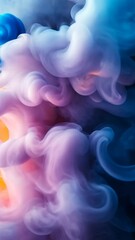 Wall Mural - Vibrant swirls of colorful smoke creating mesmerizing abstract shapes