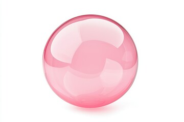 Wall Mural - a smooth, glossy pink sphere, elegantly reflecting light. ideal for creative projects, decoration, a