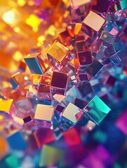 Wall Mural - Close-up of colorful cubes