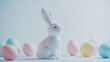 © sabyna75 - Decorative easter bunny silhouette with pastel easter eggs for spring celebrations