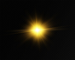 Wall Mural - gold stars, glow effect, glowing lights, sun.vector.