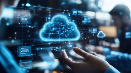 a team of developers working on a cloud platform, accessing shared files and collaborating in real-t
