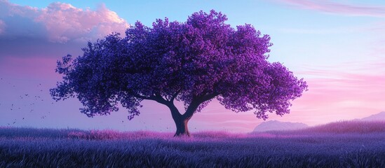 Purple Tree In The Garden