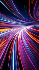 Wall Mural - light trails spiraling through abstract space