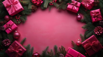 Wall Mural - wallpaper for christmas with gifts and christmas decoration