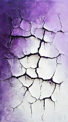 Wall Mural - Art, Oil Painting, Thick and Cracked, White and Purple, Abstract Image, Texture, Pattern Background, Wallpaper, Smartphone Cover and Screen, PC, Laptop, 9:16 and 16:9 Format