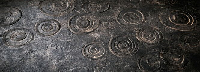 An abstract podium background made of black sand ripples for product presentations