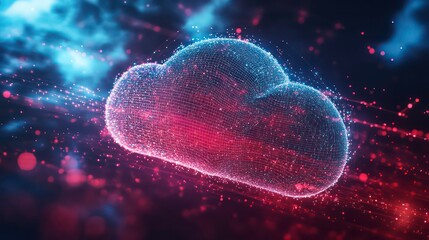 Digital representation of a cloud symbolizing data storage and connectivity.