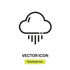 Leinwandbilder - Rain icon vector. Linear-style sign for mobile concept and web design. Rain symbol illustration. Pixel vector graphics - Vector.	