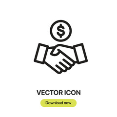 Fototapete - Agreement icon vector. Linear-style sign for mobile concept and web design. Agreement symbol illustration. Pixel vector graphics - Vector.	