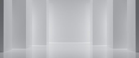 Wall Mural - abstract futuristic empty floor and room sci-fi corridor with light for showcase,room,interior,displ