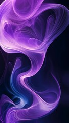 Wall Mural - Enchanting purple smoke swirling into mesmerizing abstract shapes and patterns