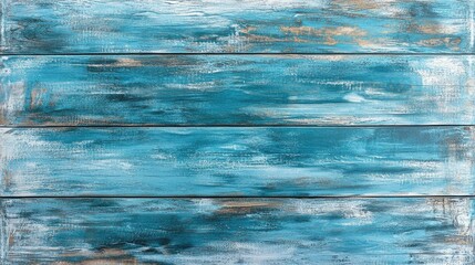 Aufkleber - Light blue weathered wooden texture with a painted teal rustic finish Ideal for abstract designs in furniture and interior decor