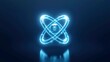 © Cdel - Glowing Atomic Structure, vibrant depiction of a molecule with radiant atom symbol, dynamic electrons, set against an open backdrop, showcasing scientific elegance and energy