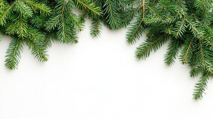 Aufkleber - Christmas tree branches on a white background