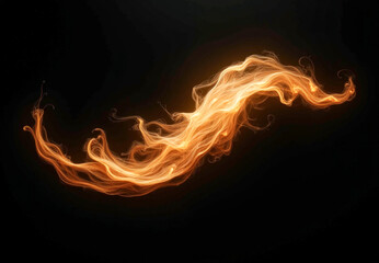 Wall Mural - a flame of fire in space on a black background