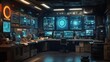 © predator - High-tech control room filled with monitors and equipment.