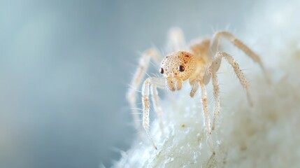 Tiny White Spider Macro Photography