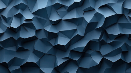 Wall Mural - Abstract geometric pattern with 3D polygonal shapes in blue tones creating an artistic textured surface