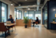 © Syed Qaseem Raza - motion blur background of modern office interior design contemporary workspace for creative business defocus long exposure shake jerk