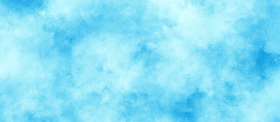 Wall Mural - The white cloud and blue sky watercolor grunge texture, Grunge watercolor paint splash and stains of clouds or fog, painted mottled blue paper texture with vintage marble stains.