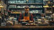 © Juan - Barista preparing coffee behind the counter in a cafe