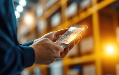 warehouse manager scanning qr codes, advanced inventory tracking system