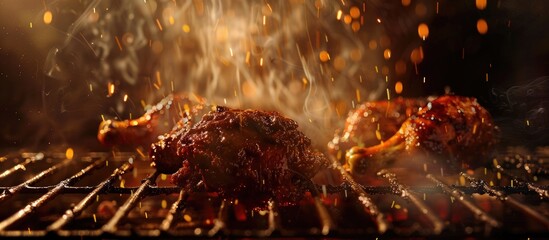 Fresh Barbeque Chicken On Grill