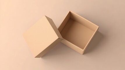 Mockup of an open gift box with customizable lid, placed on a neutral background for a simple presentation