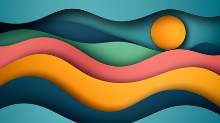 Aufkleber - Mesmerizing geometric 3D paper cut patterns with dynamic shadows and layered shapes create a striking modern abstract design