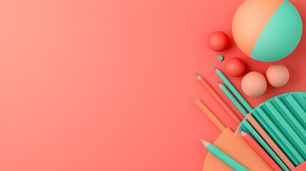 Fototapete - Stunning vibrant pastel hued 3D charts intricate infographic elements and dynamic data visualizations with playful shadowing effects